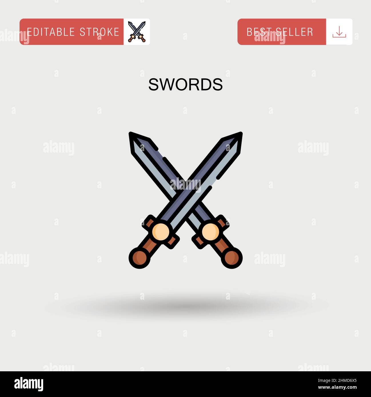 Swords Simple vector icon Stock Vector Image & Art - Alamy
