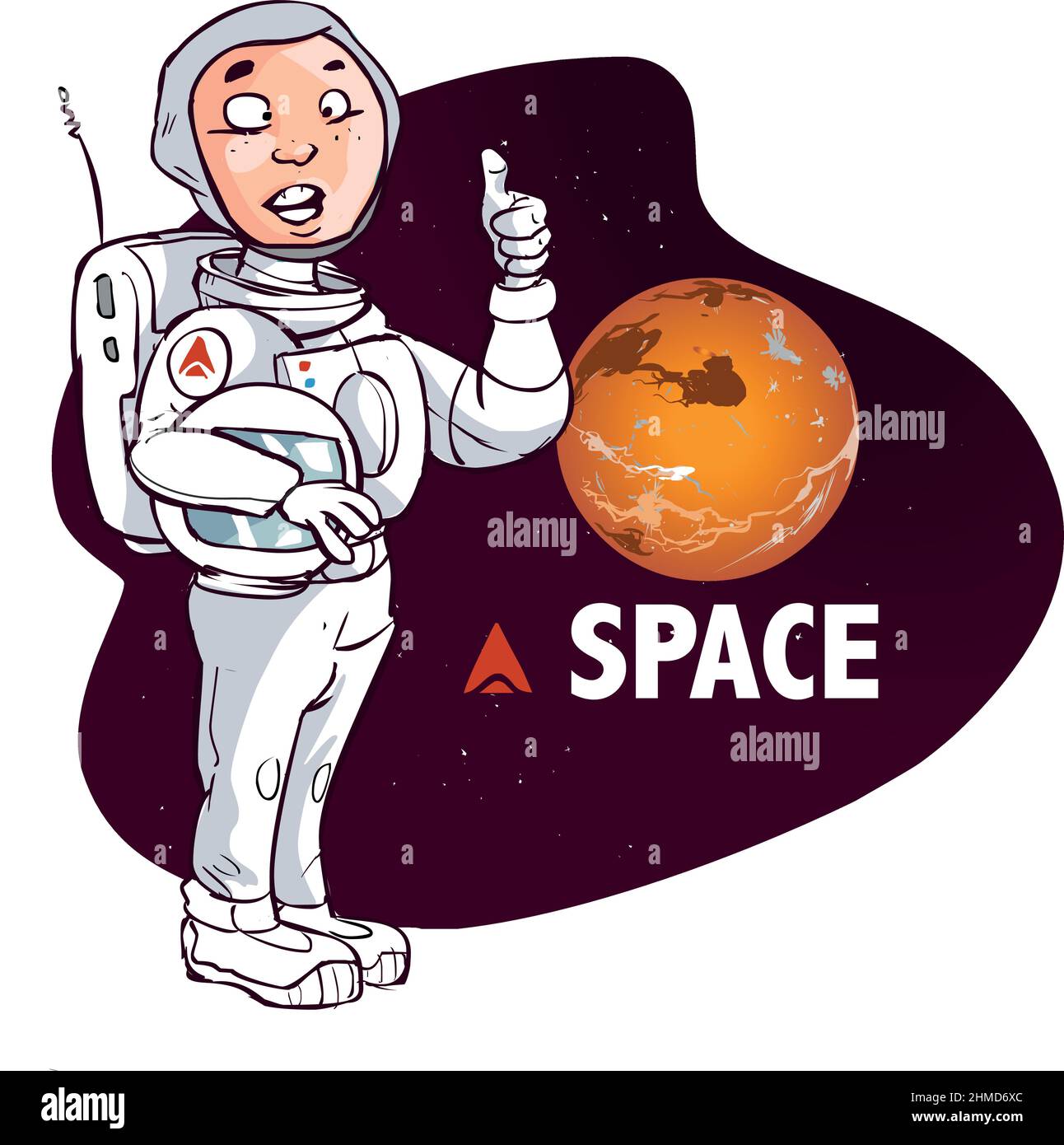 cute astronaut boyillustration Stock Vector
