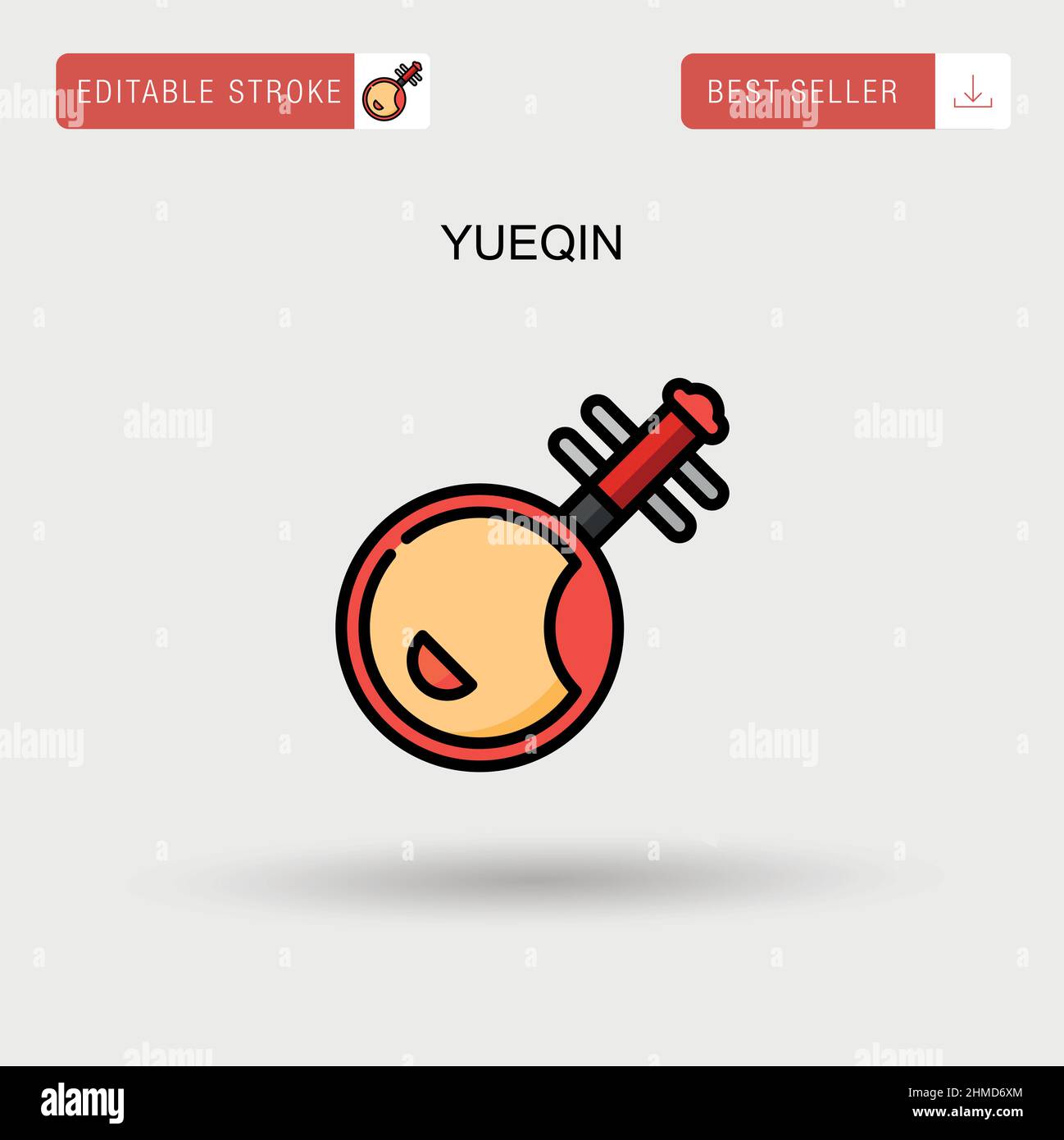 Yueqin Simple vector icon. Stock Vector