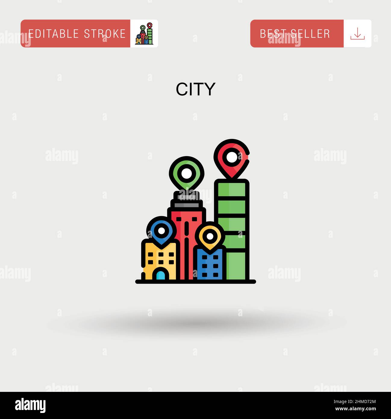 City Simple vector icon Stock Vector Image & Art - Alamy