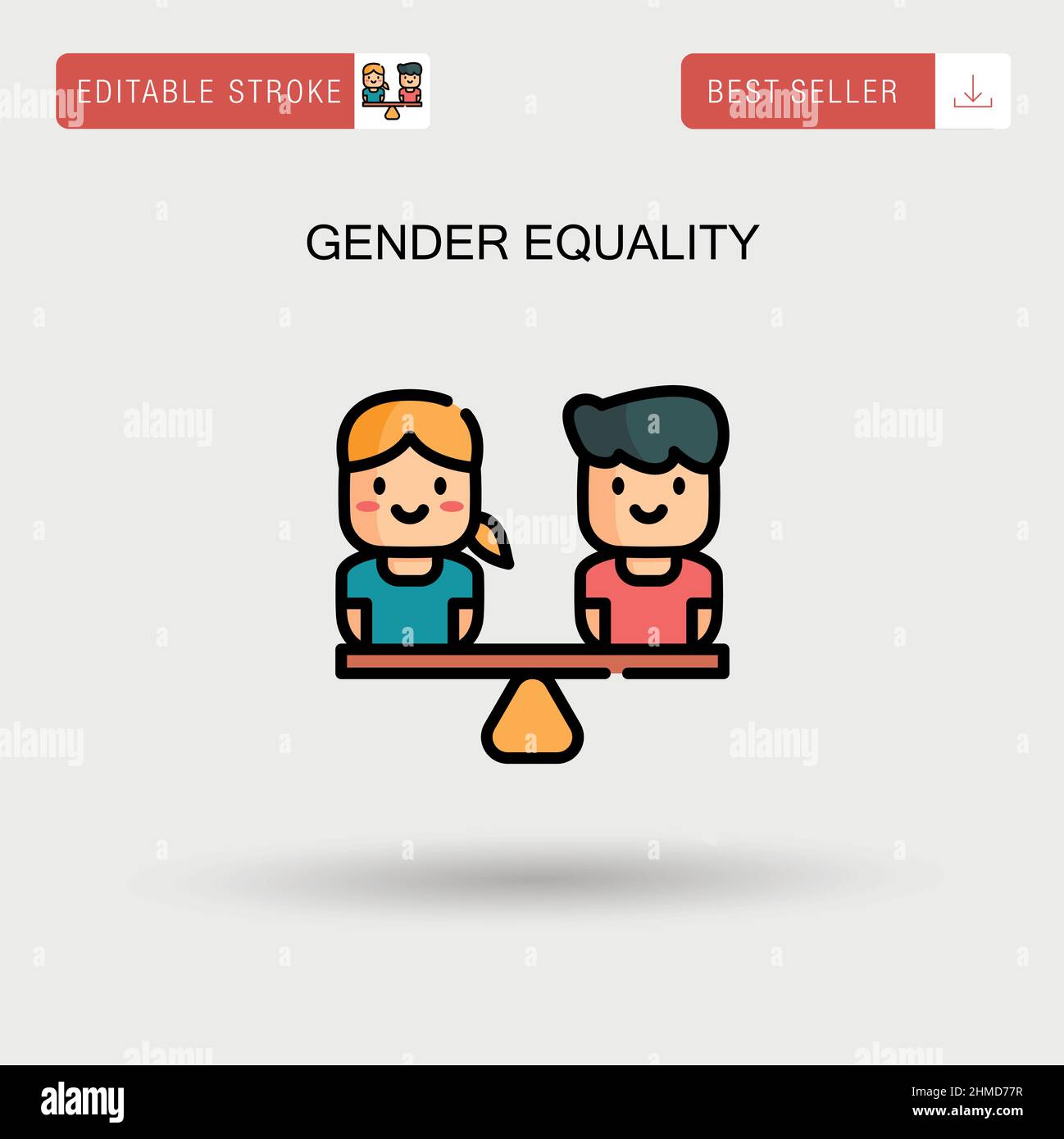 Gender equality Simple vector icon. Stock Vector