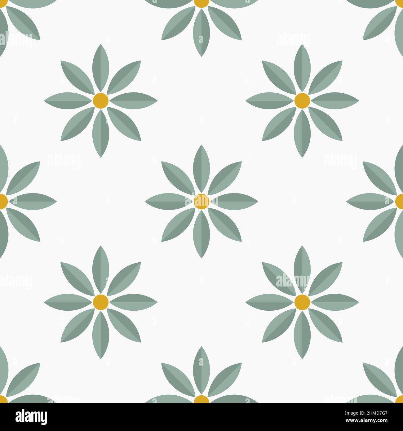 Blue flowers seamless flat pattern. Vector illustration Stock Vector ...