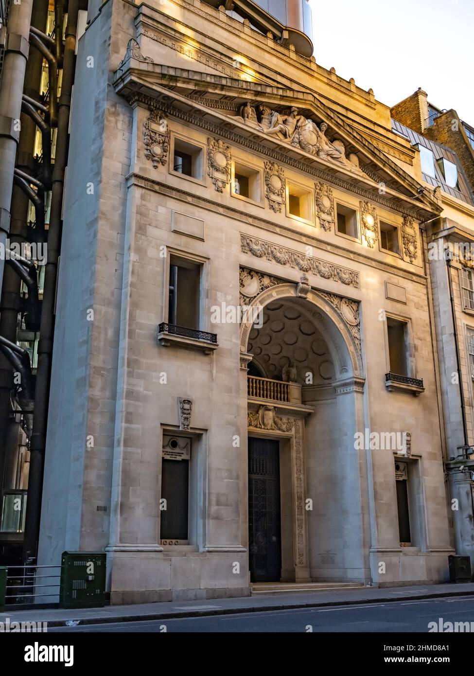 Lloyds of London, Leadenhall Street, City of London, original entrance. Stock Photo