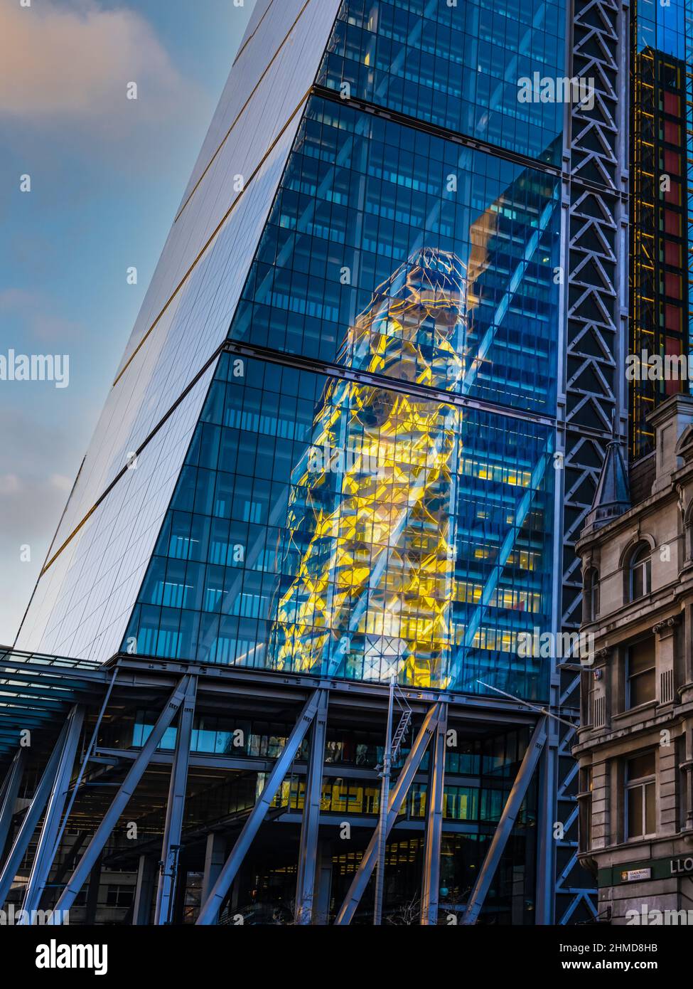 The Gherkin reflected in The Leadenhall Building. Stock Photo