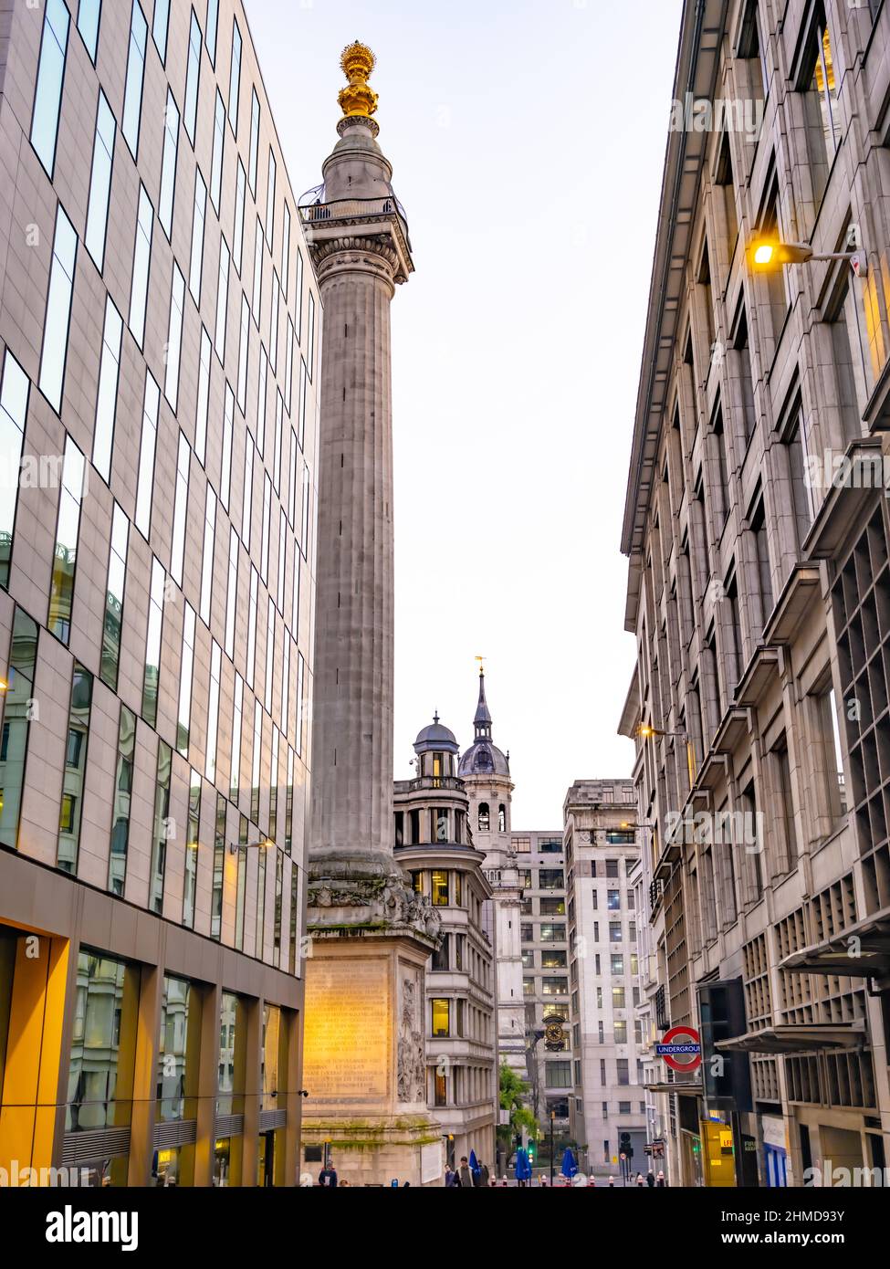 , The Monument Underground Station, Pudding Lane Stock Photo Alamy