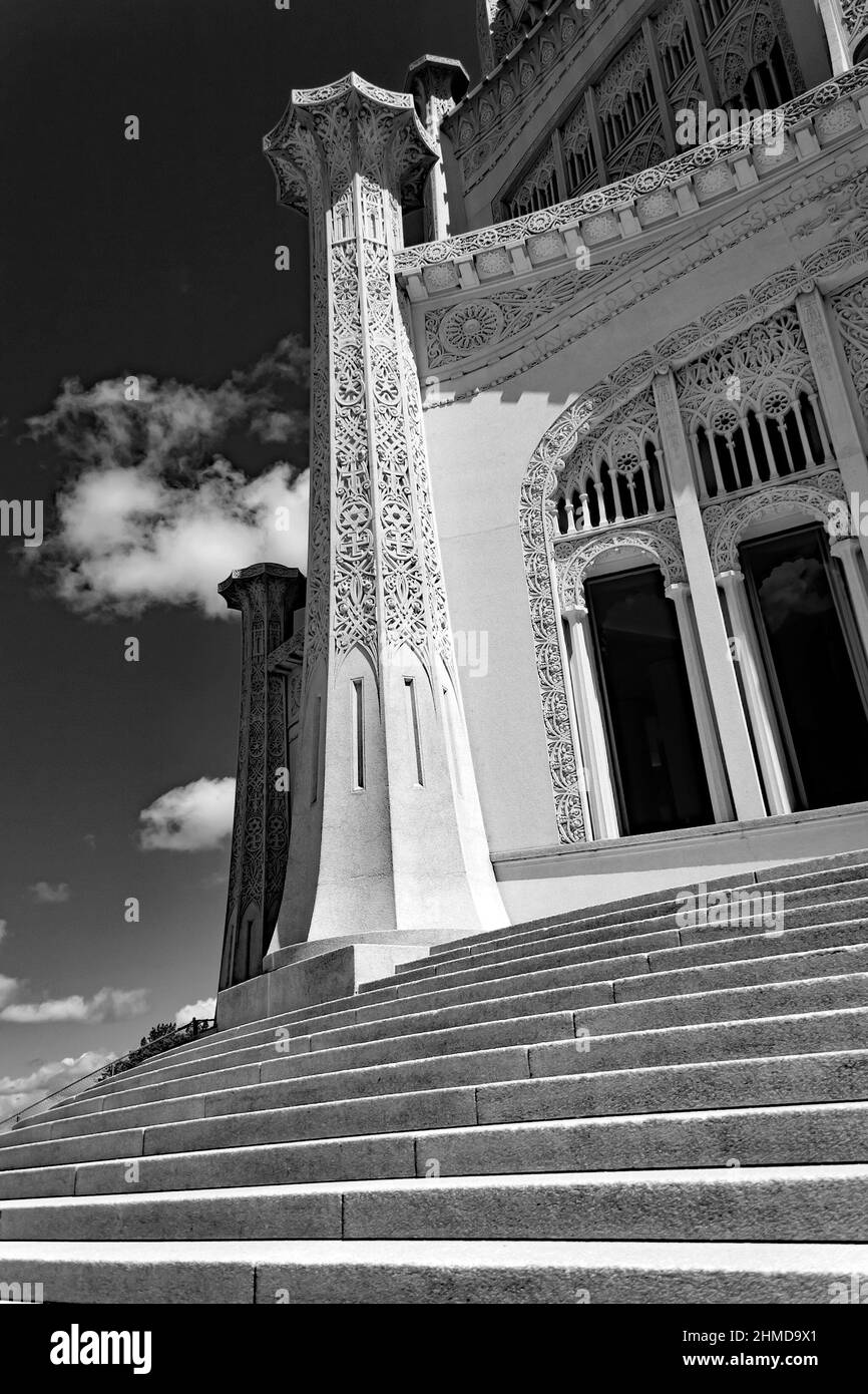 Architectural detail  of the Baha'i House of Worship, Wilmette, Illinois, USA. Stock Photo