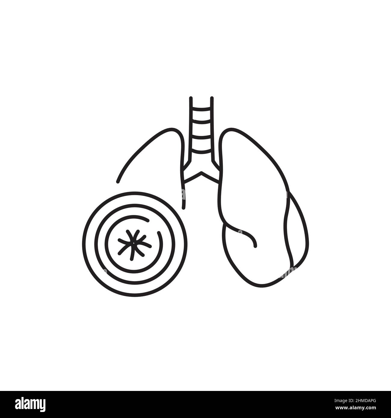 Bronchitis color line icon. Human diseases. Pictogram for web page ...