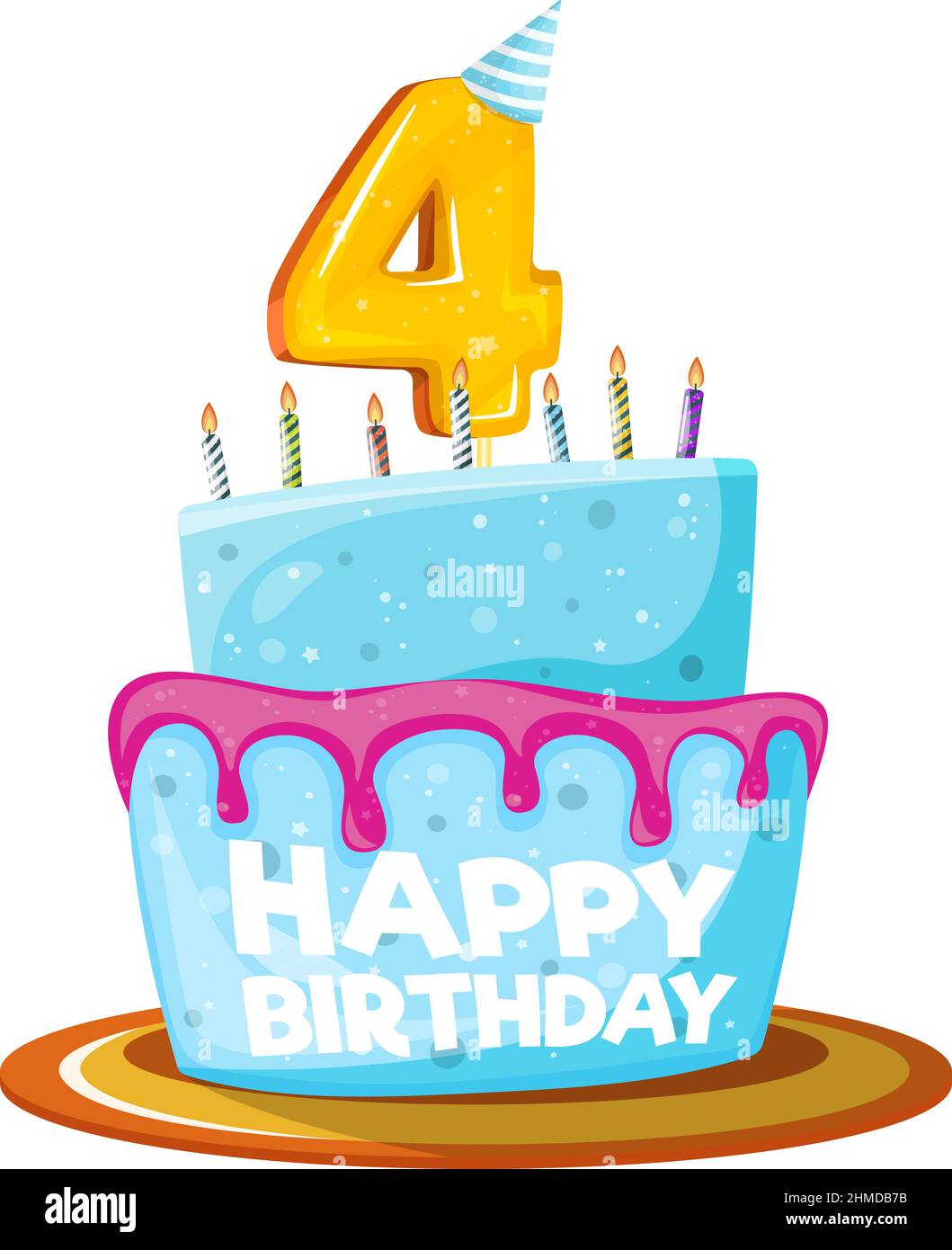 Happy Birthday cake isolated element Stock Vector Image & Art - Alamy