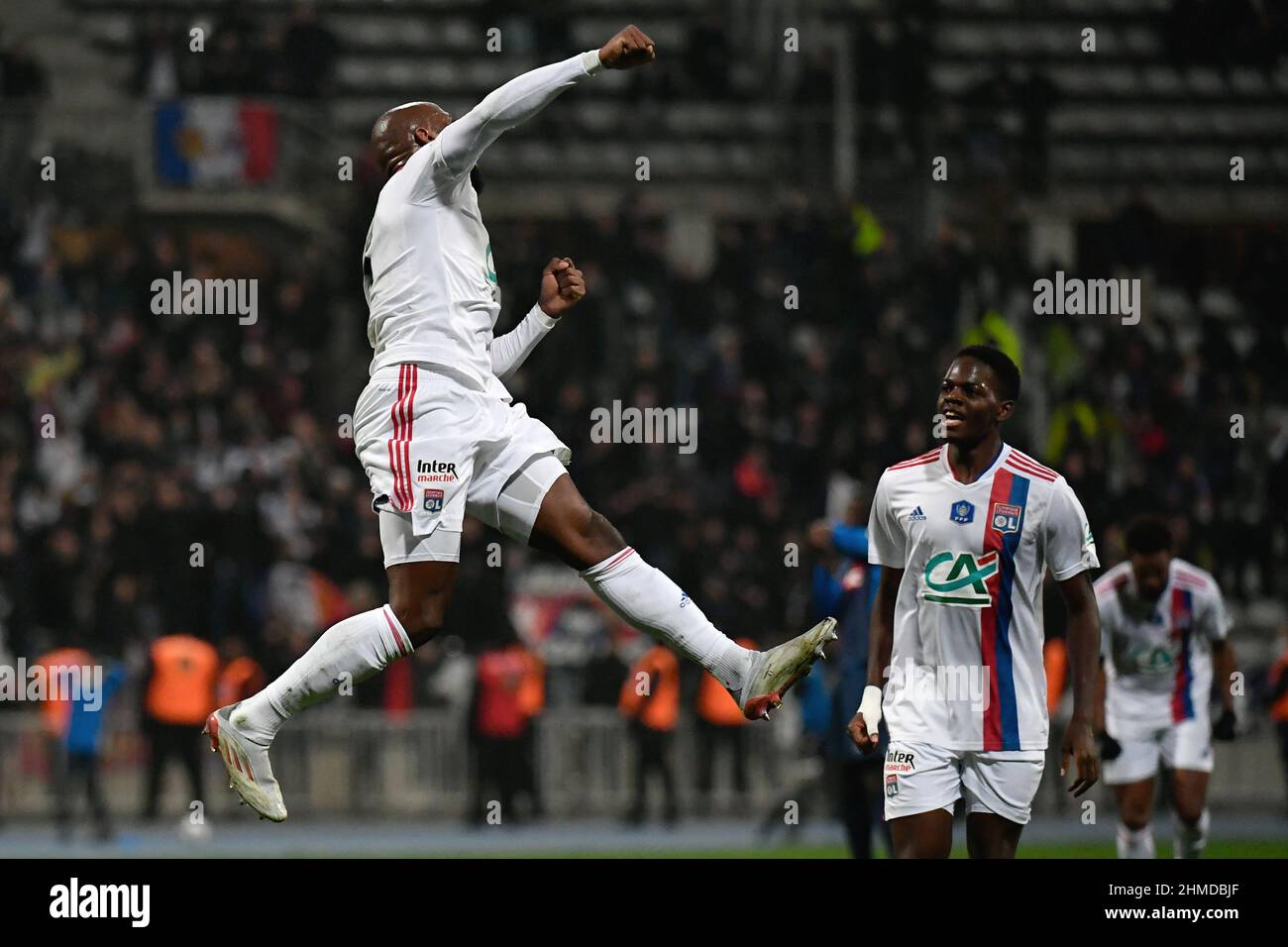 Paris FC - Olympique Lyonnais   Coupe de France, Round of 32 Moussa Dembele's goal during the round of 32 of the French Cup, at the Stade Charlety, be Stock Photo