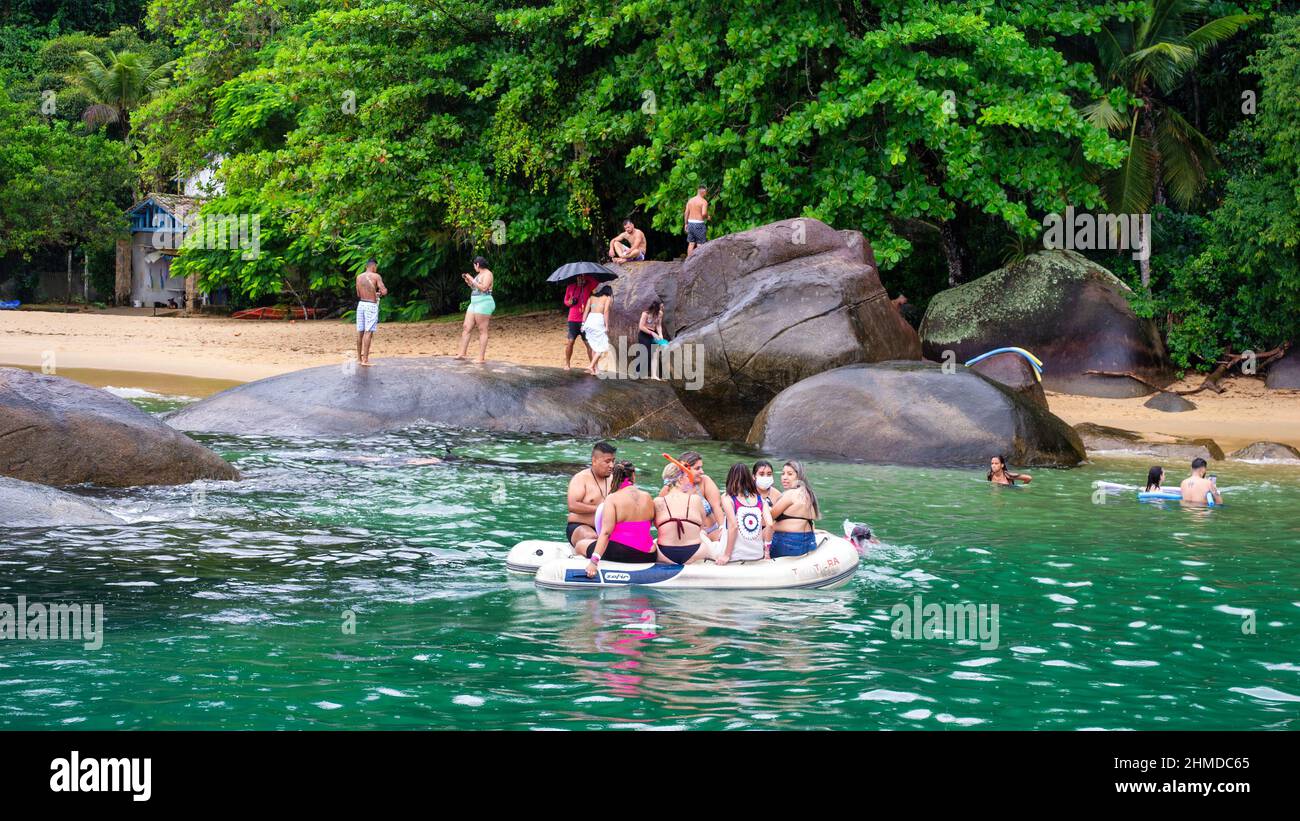 Real people or tourists enjoying the outdoors in the natural landmark. Recreation and leisure in this famous place is a major tourist attraction. Stock Photo