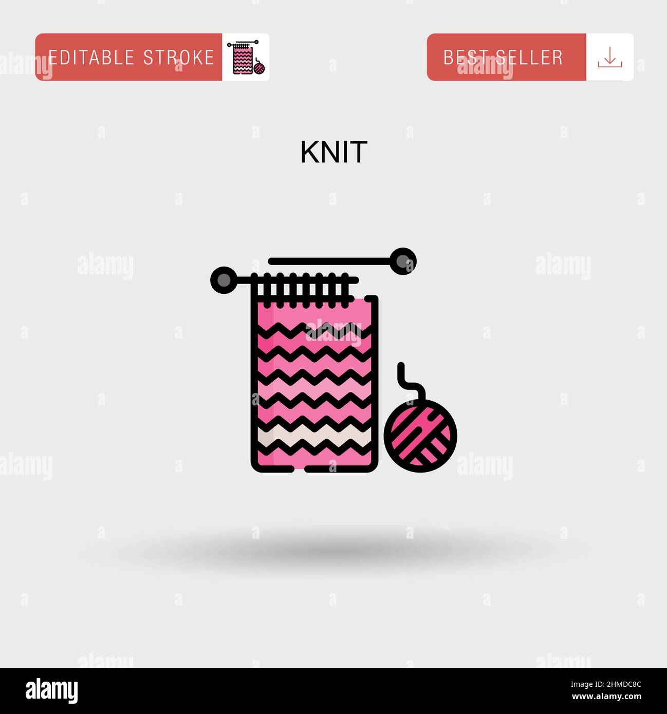 Knit Simple vector icon. Stock Vector
