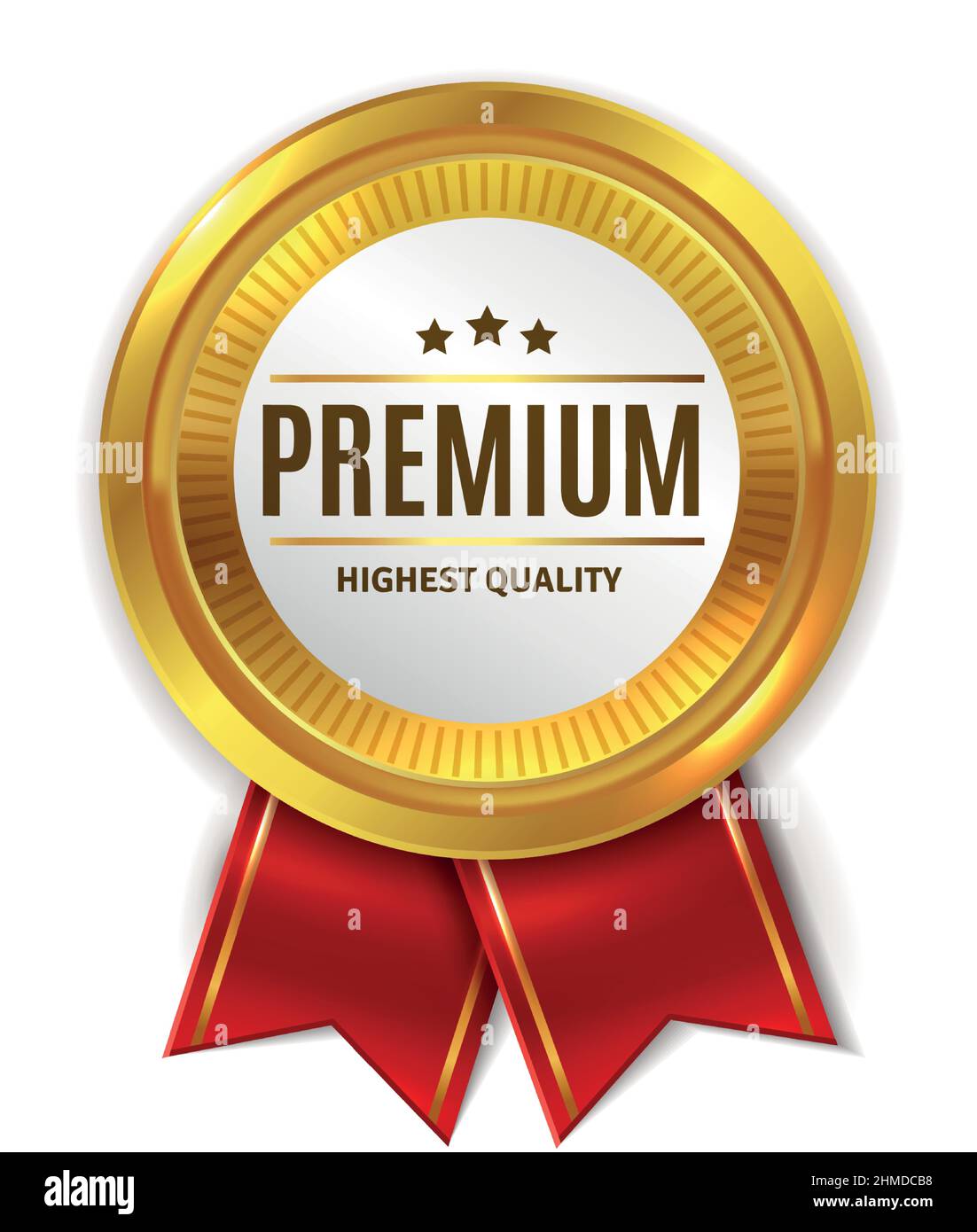 Premium product medal. Golden label. Highest quality sign Stock Vector