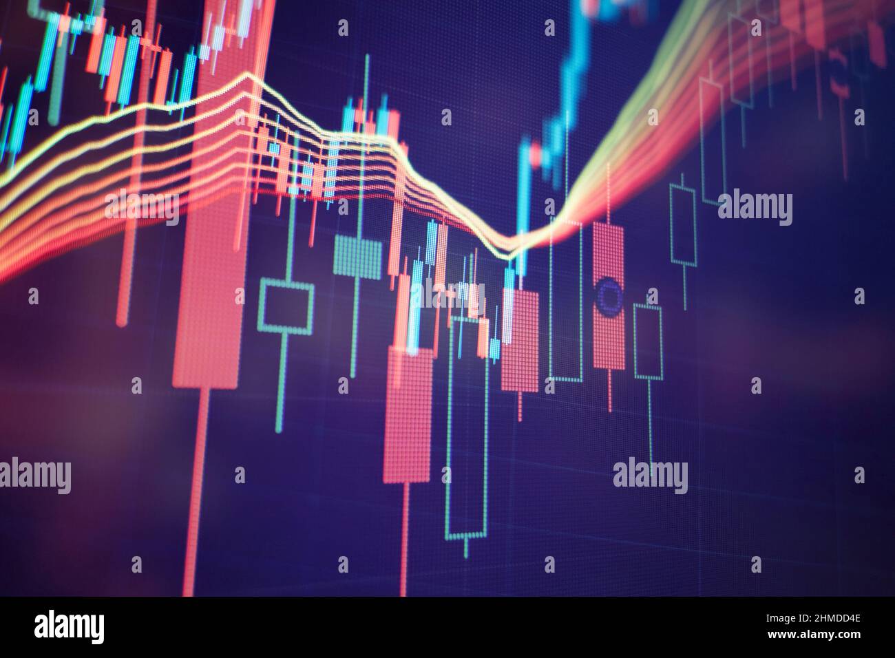 Abstract Graphic Consisting Of Blured Points Graph And Chart