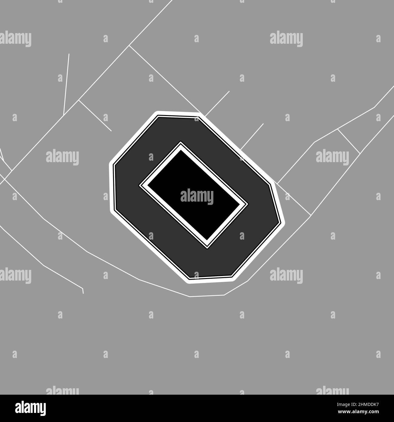 Avellaneda, Baseball MLB Stadium, outline vector map. The baseball statium map was drawn with white areas and lines for main roads, side roads. Stock Vector