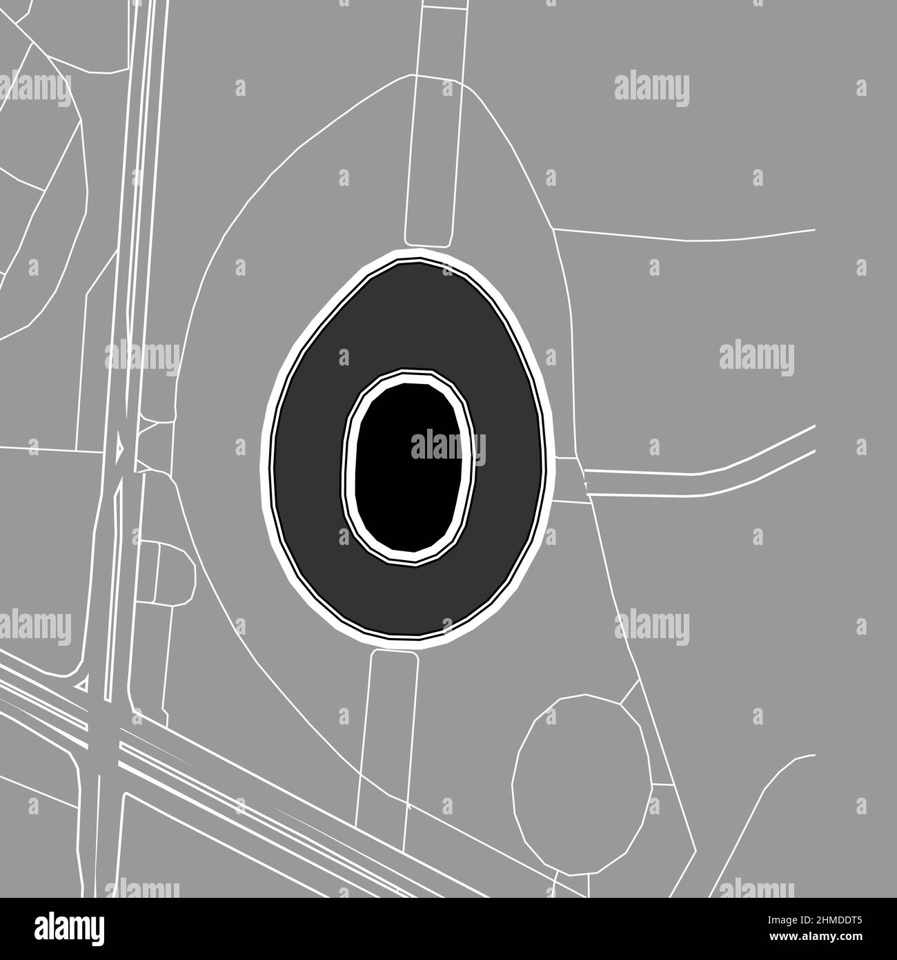 Tianjin, Baseball MLB Stadium, outline vector map. The baseball statium map was drawn with white areas and lines for main roads, side roads. Stock Vector