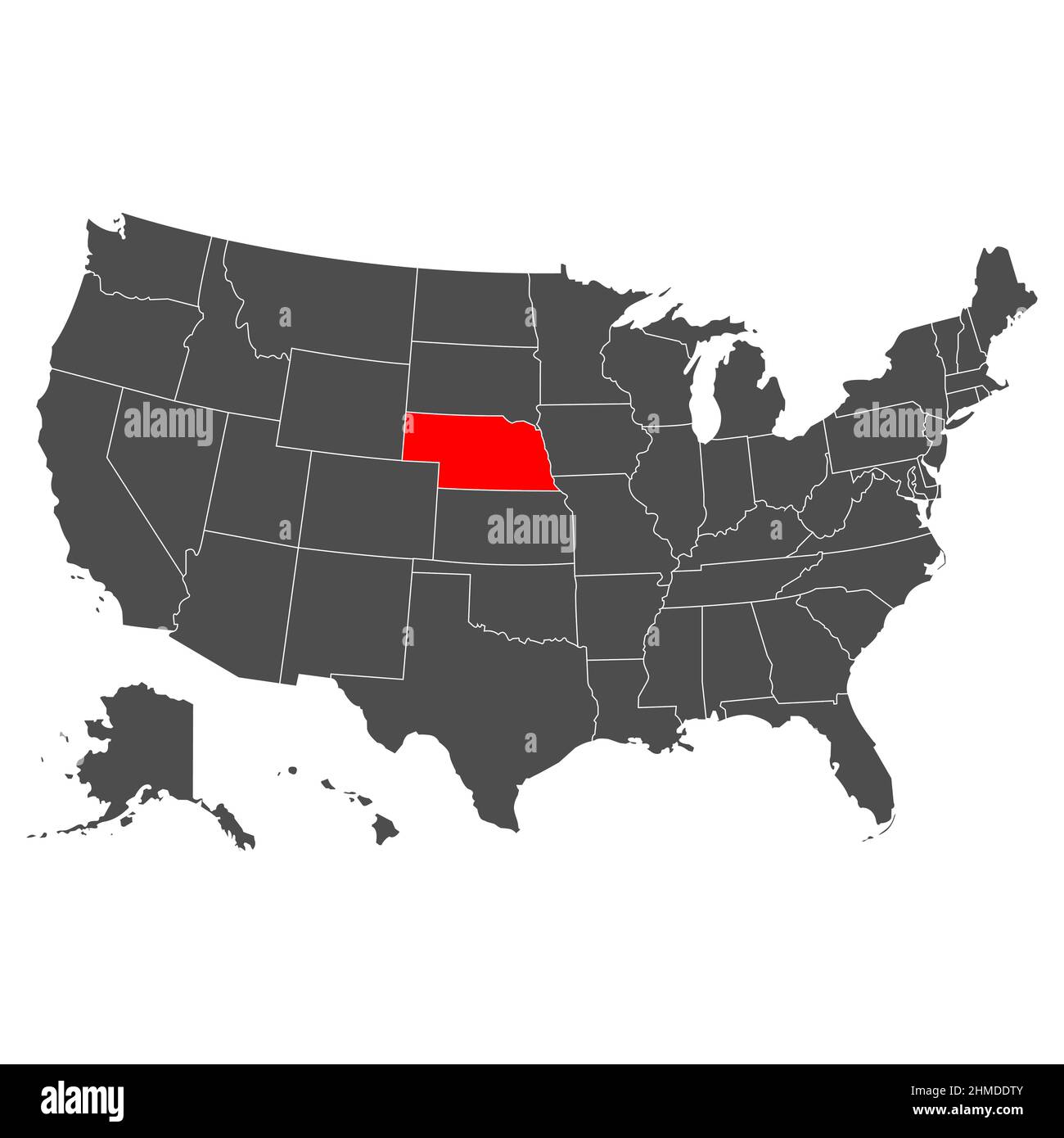 Vector map of Nebraska. High detailed illustration. Country of the ...