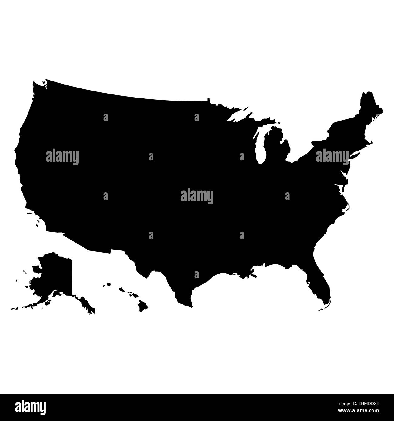 Poster map of the United States - Poster Map Of The United States Of America With The Names Of The States Black And White Printed Map Of The United States For T Shirts Posters Or Geo 2HMDDXE