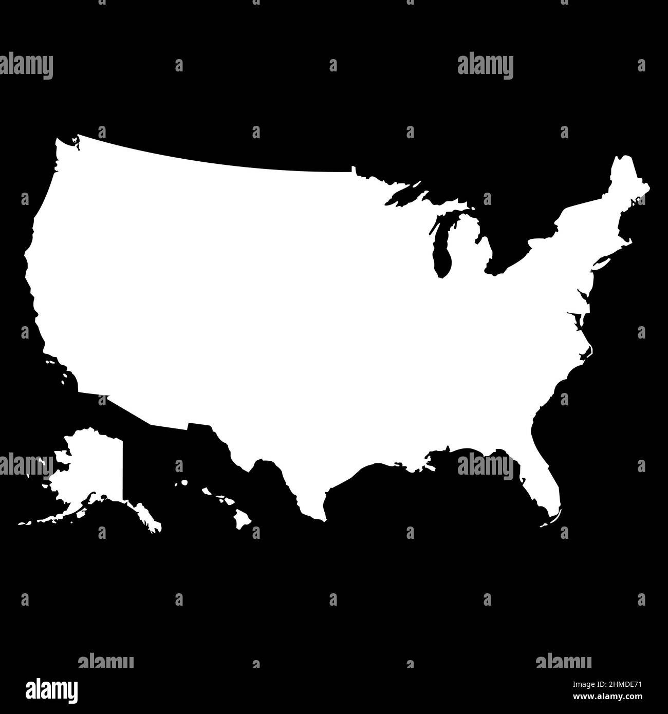Poster map of the United States - Poster Map Of The United States Of America With The Names Of The States Black And White Printed Map Of The United States For T Shirts Posters Or Geo 2HMDE71 