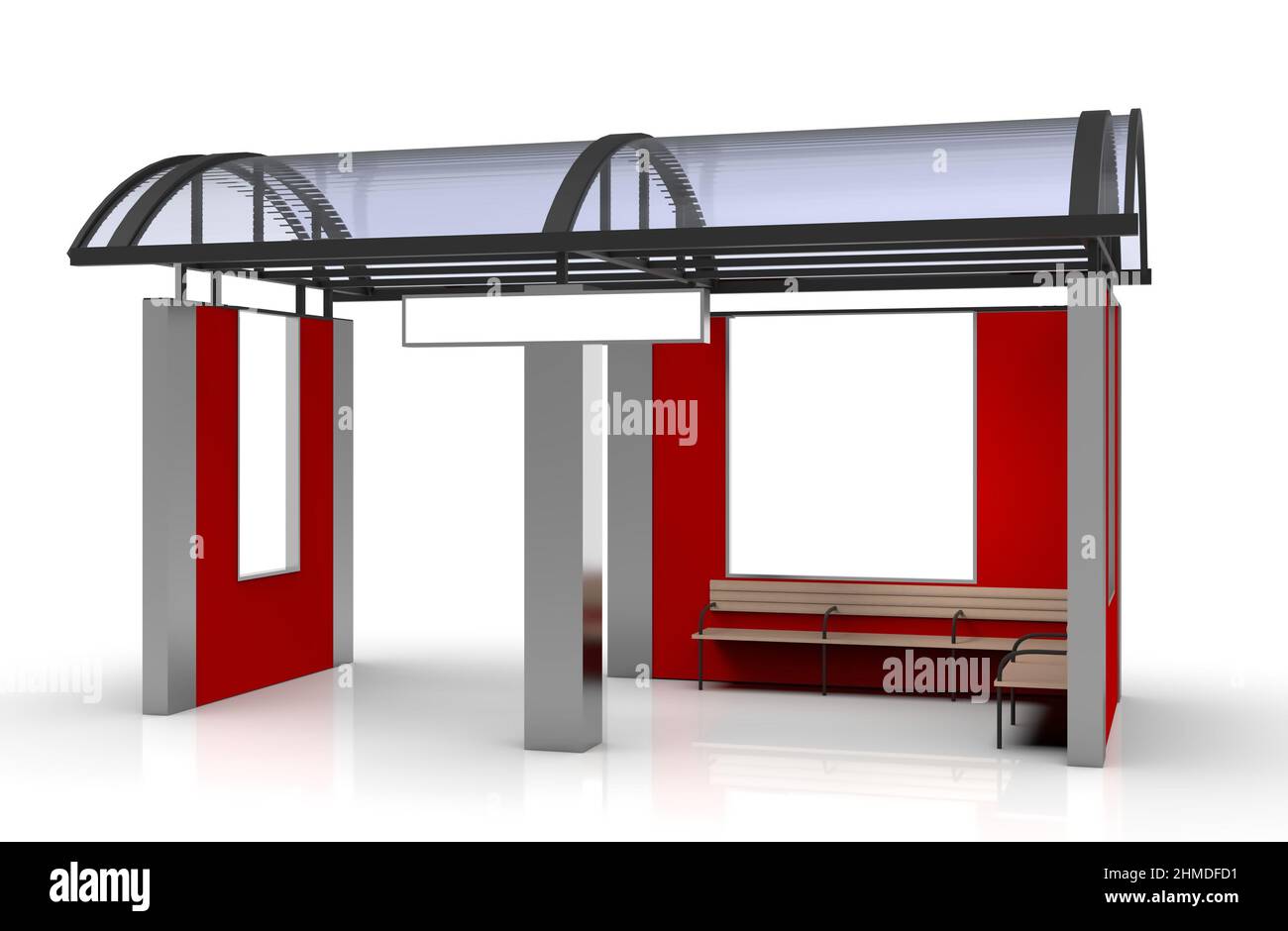 Bus stop template illustration 3d rendering Stock Photo - Alamy