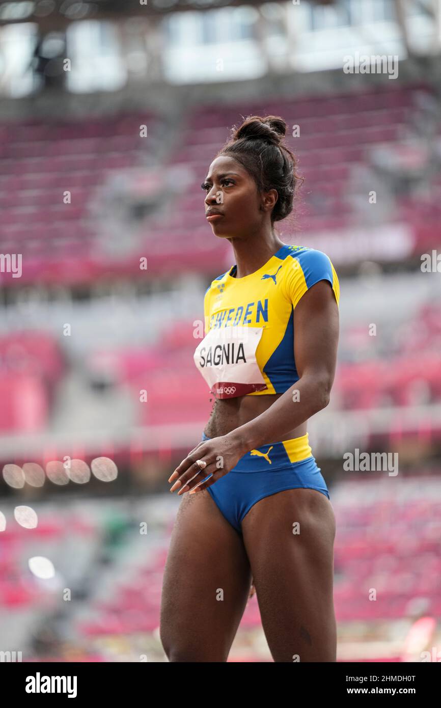 Khaddi Sagnia participating in the Tokyo 2020 Olympic Games in the long  jump discipline Stock Photo - Alamy