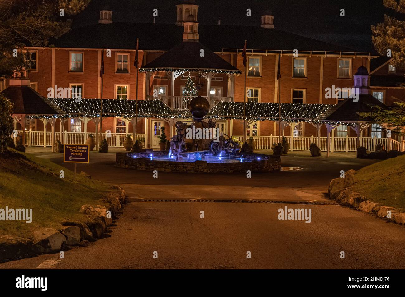 Alton Towers Hotel Night Photos at Christmas Xmas Stock Photo Alamy