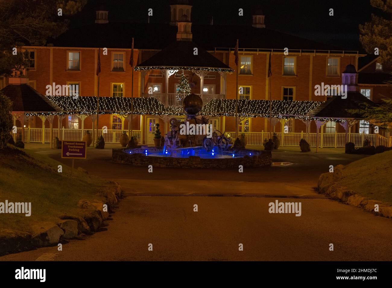 Alton Towers Hotel Night Photos at Christmas Xmas Stock Photo Alamy