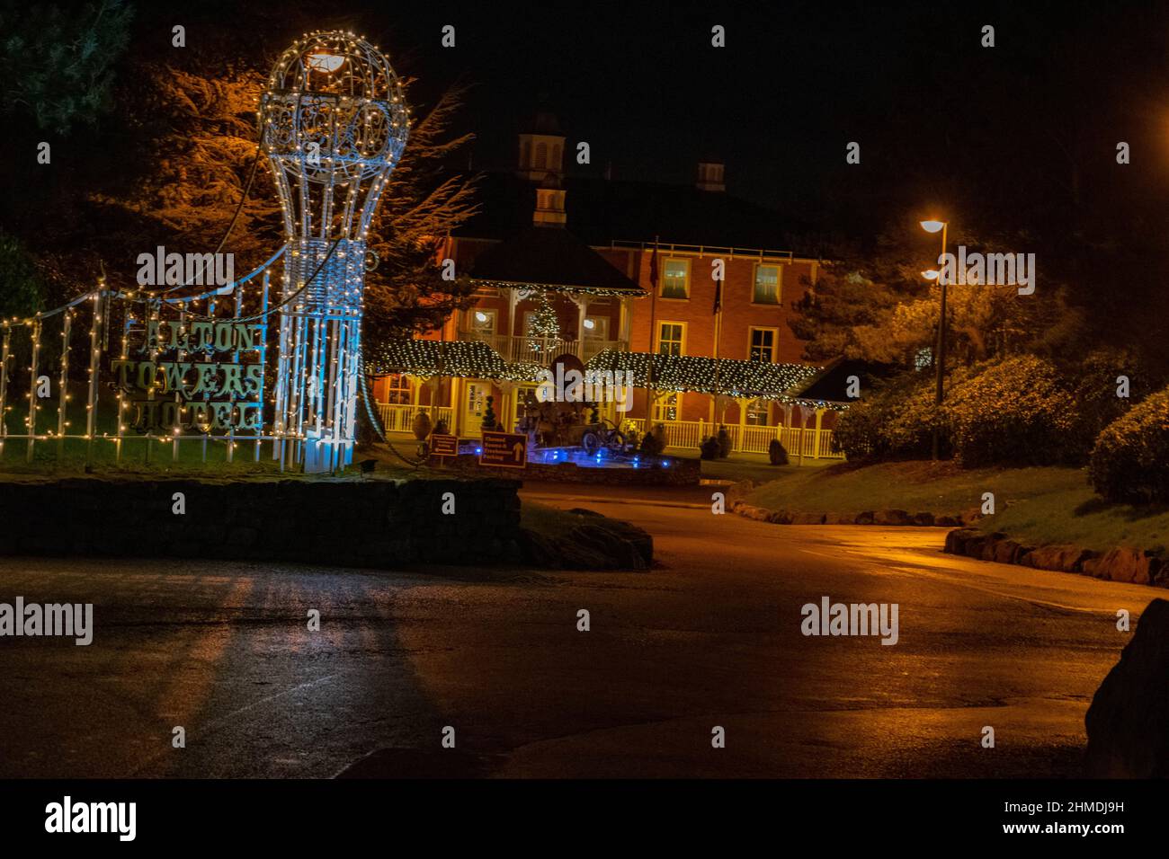 Alton Towers Hotel Night Photos at Christmas Xmas Stock Photo Alamy