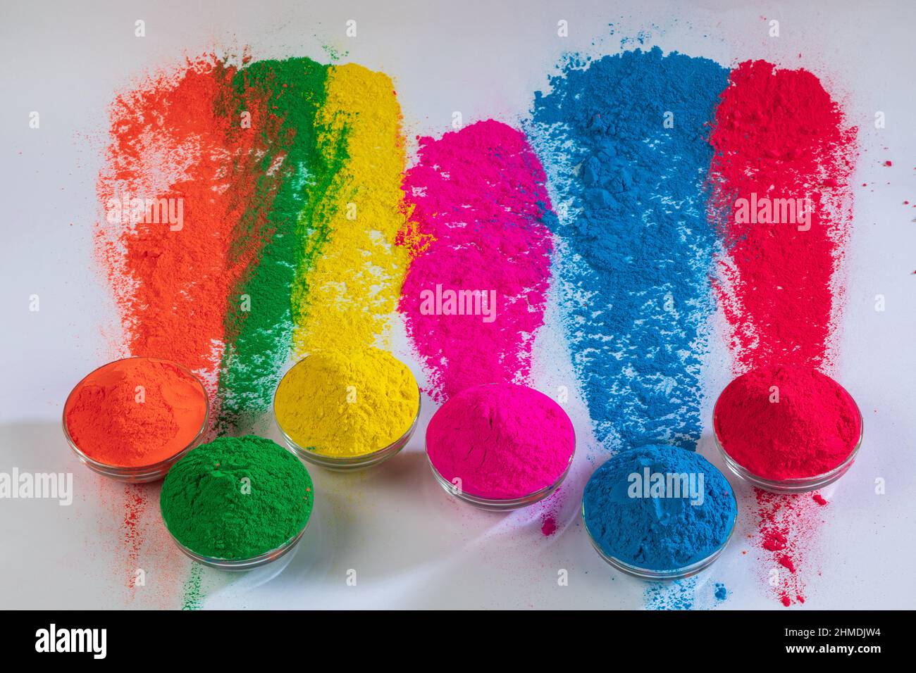 Colour Powder In Rave Dry Color powders for Holi Indian festival of colors Stock Photo - Alamy