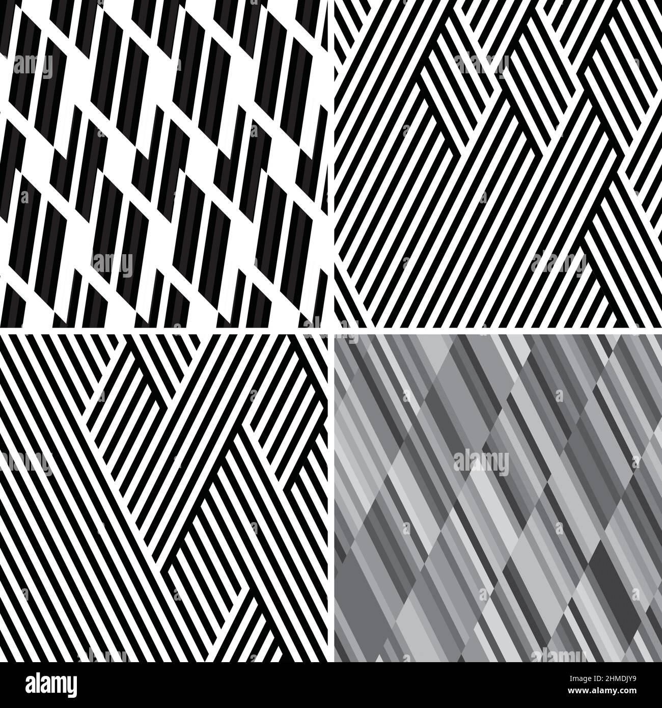 4 different vector patterns in the same package(eps). One pattern is paid and 3 are free (white dividing lines) Stock Vector