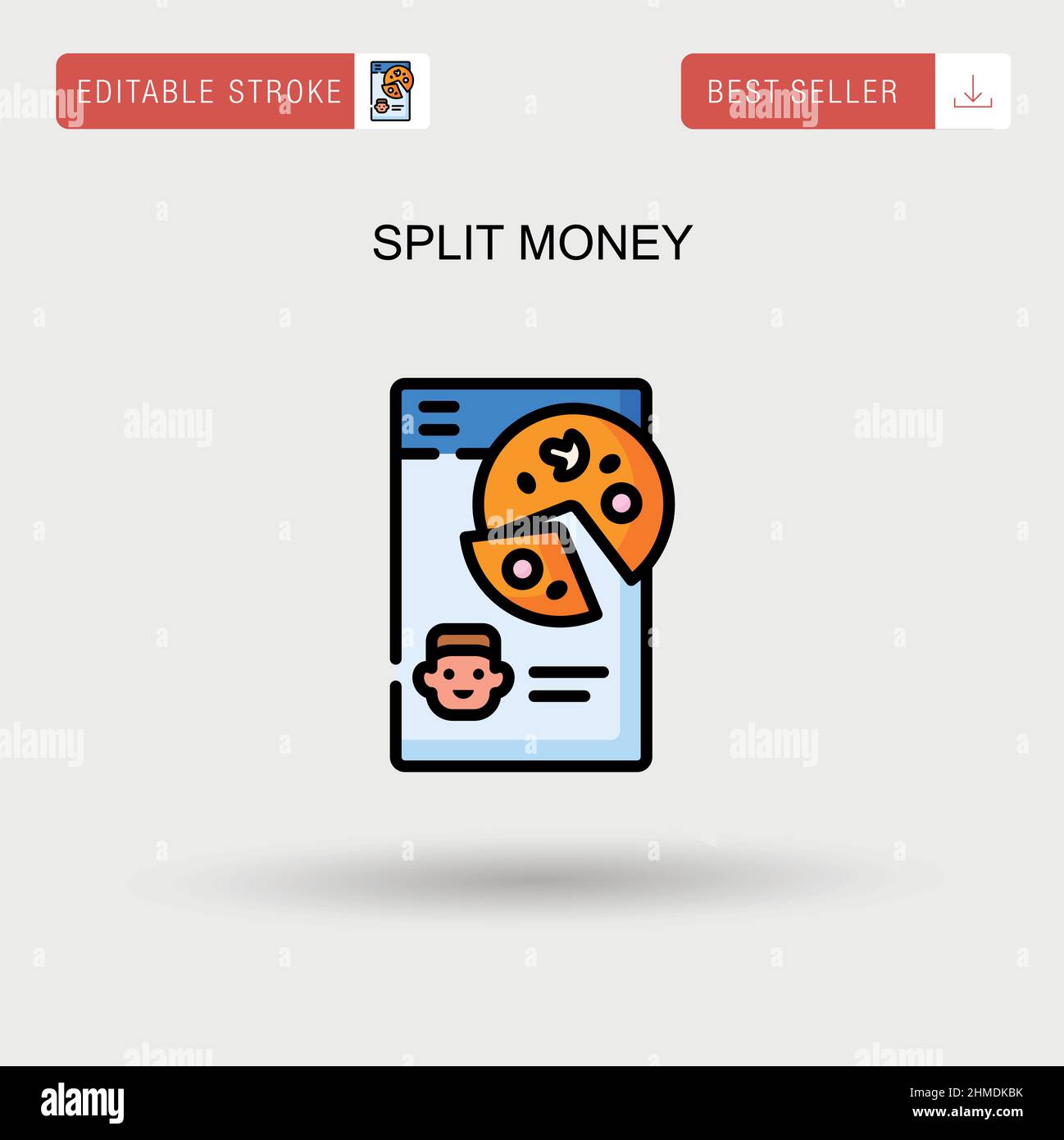 Split money Simple vector icon. Stock Vector