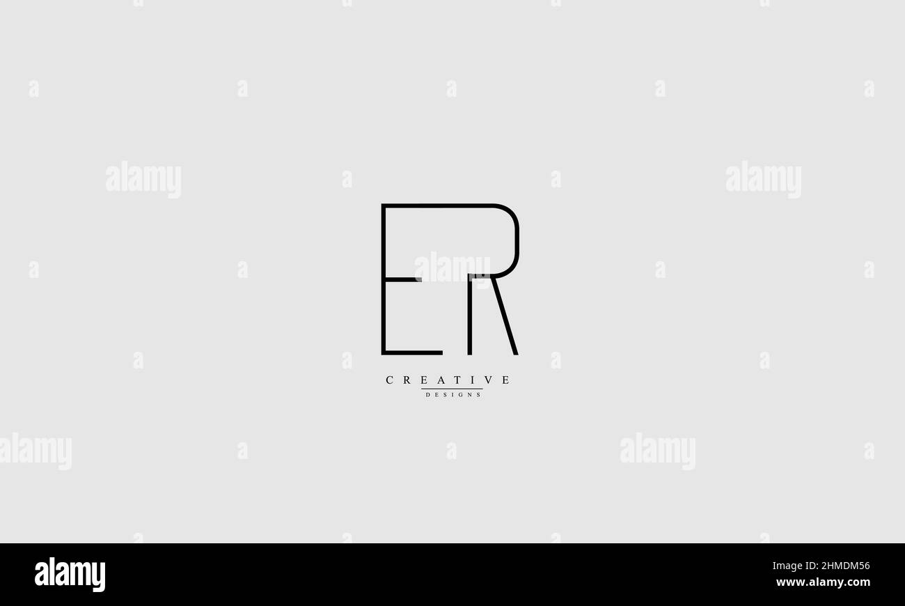 Alphabet letters Initials Monogram logo ER RE E R Stock Vector Image ...