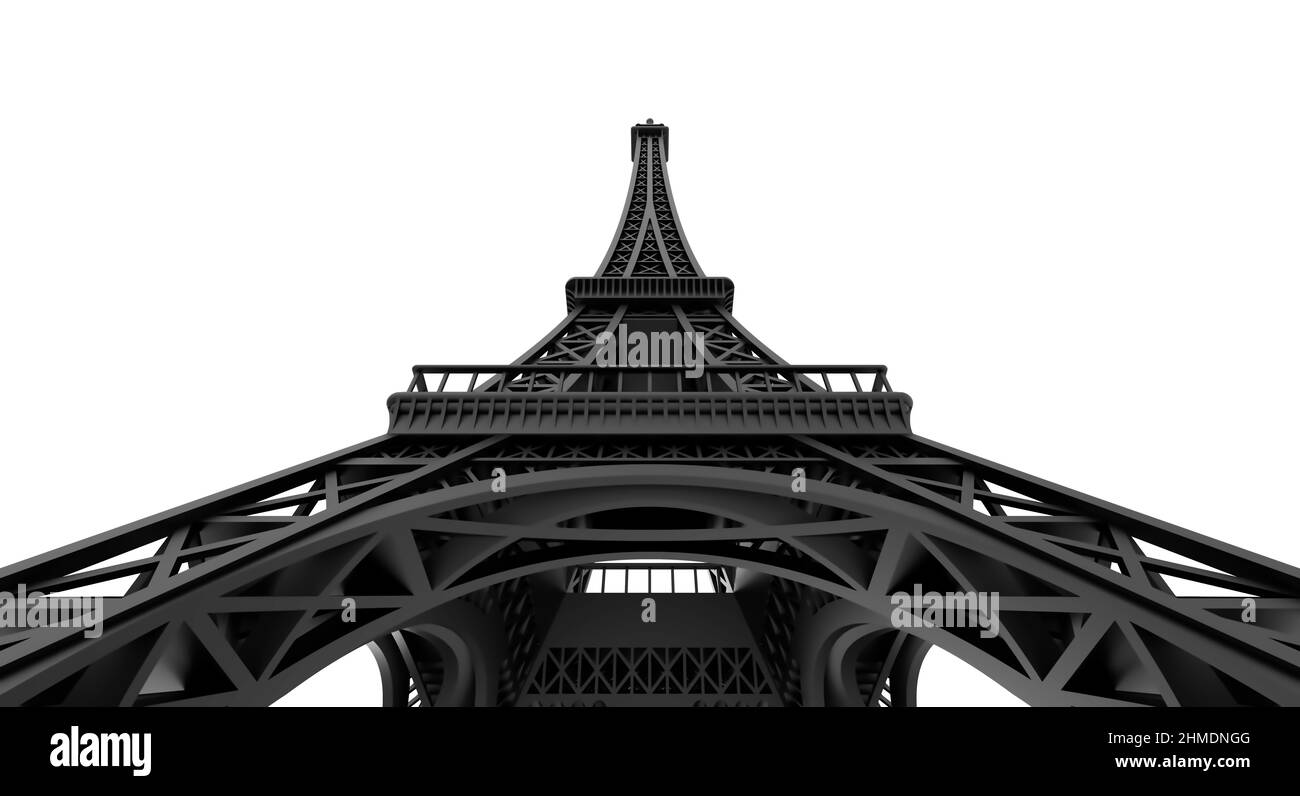 Eiffel Tower view 3d illustration rendering Stock Photo