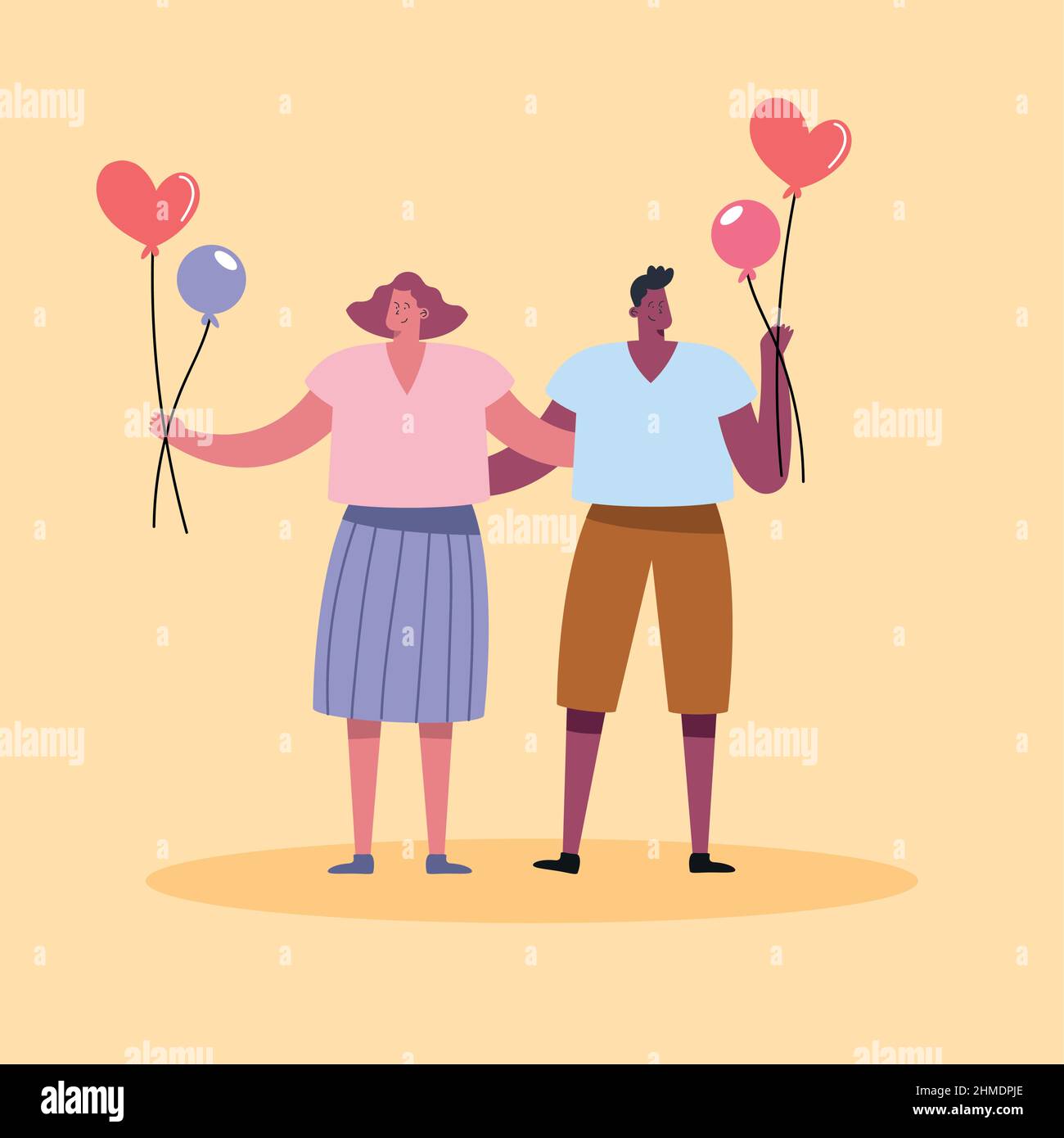 interracial lovers couple lovely characters Stock Vector Image & Art ...