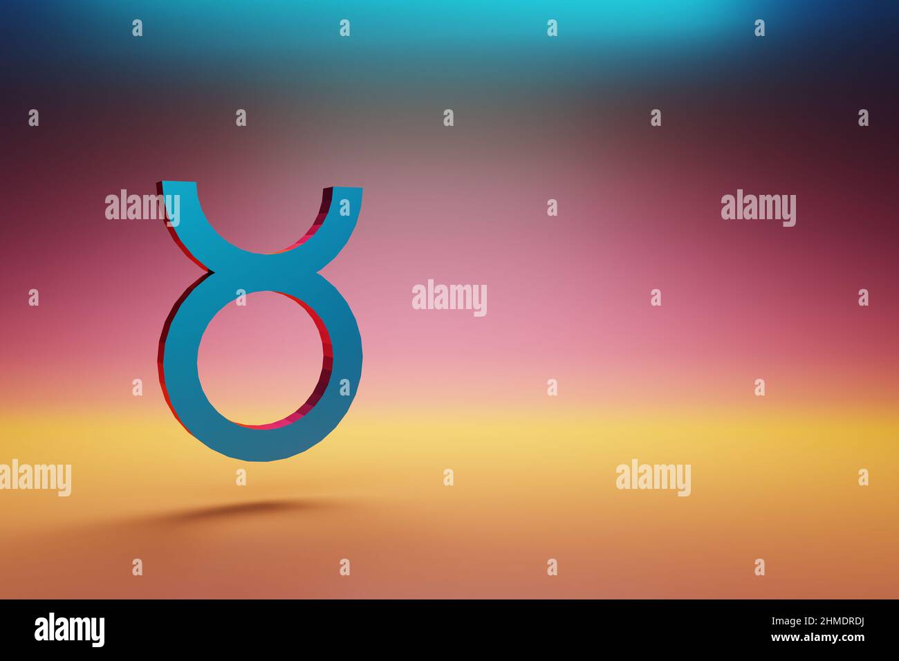 Taurus icon. Beautiful Blue Taurus symbol icons on multicolor bright ...