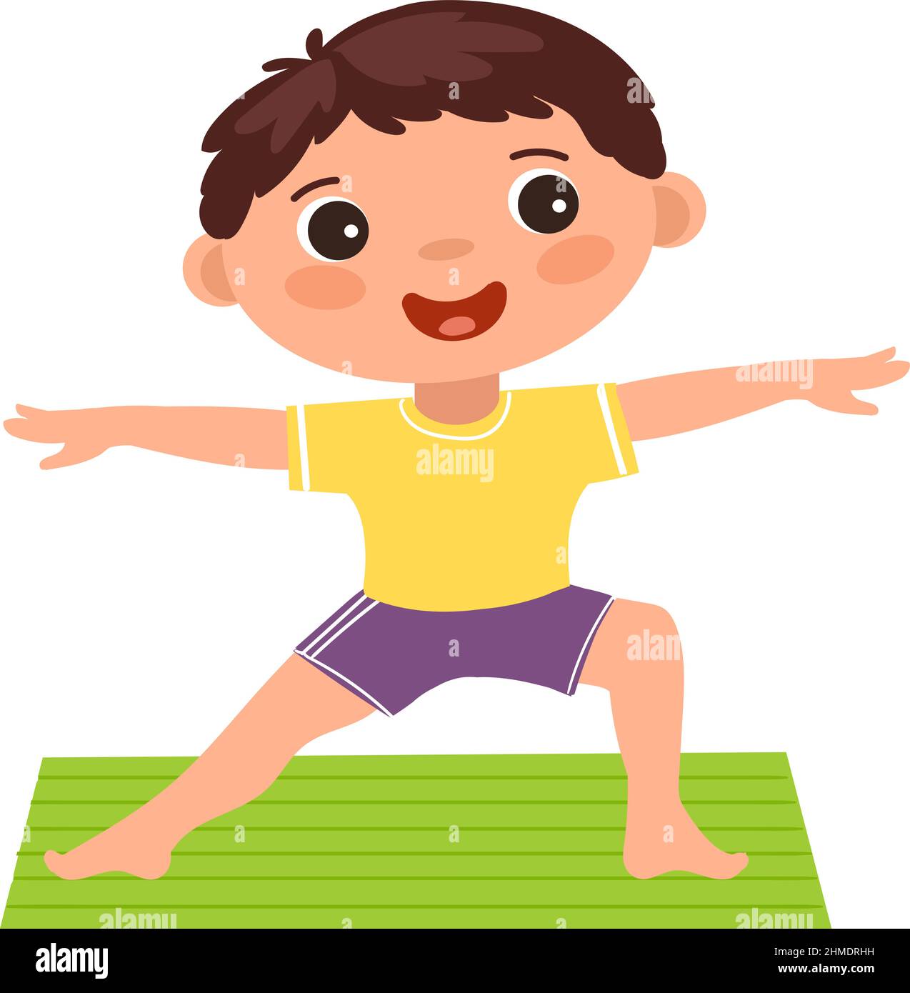 Kid morning workout. Healthy happy boy exercise Stock Vector Image