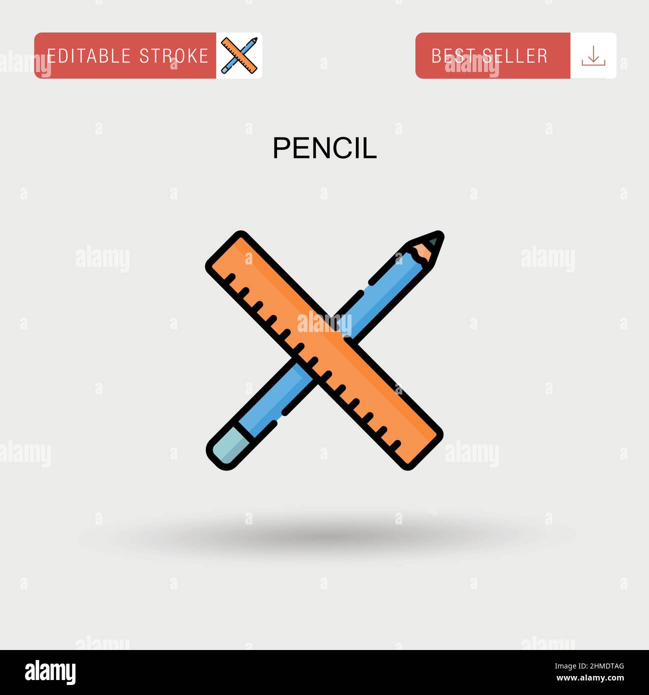 Graphite pencil and colored pencil Stock Vector Images - Alamy
