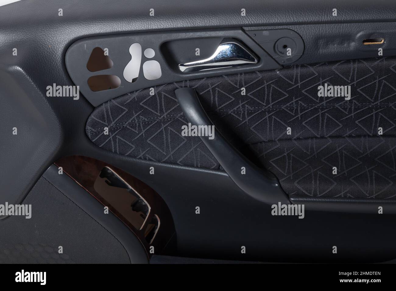 Car interior. Front handle door panel. Car open door window buttons. Spare parts for repair and ...