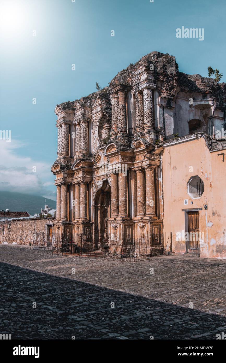Amazing facade ruins in Antigua Guatemala, Guatemala Stock Photo - Alamy