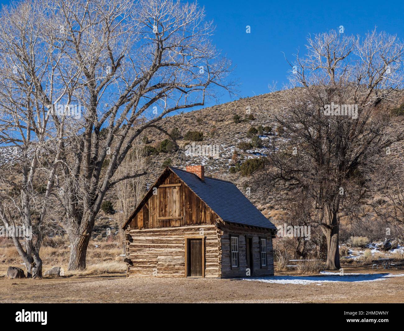 Butch Cassidy's childhood home, along U.S. Highway 89, Cirecleville, Utah. Stock Photo