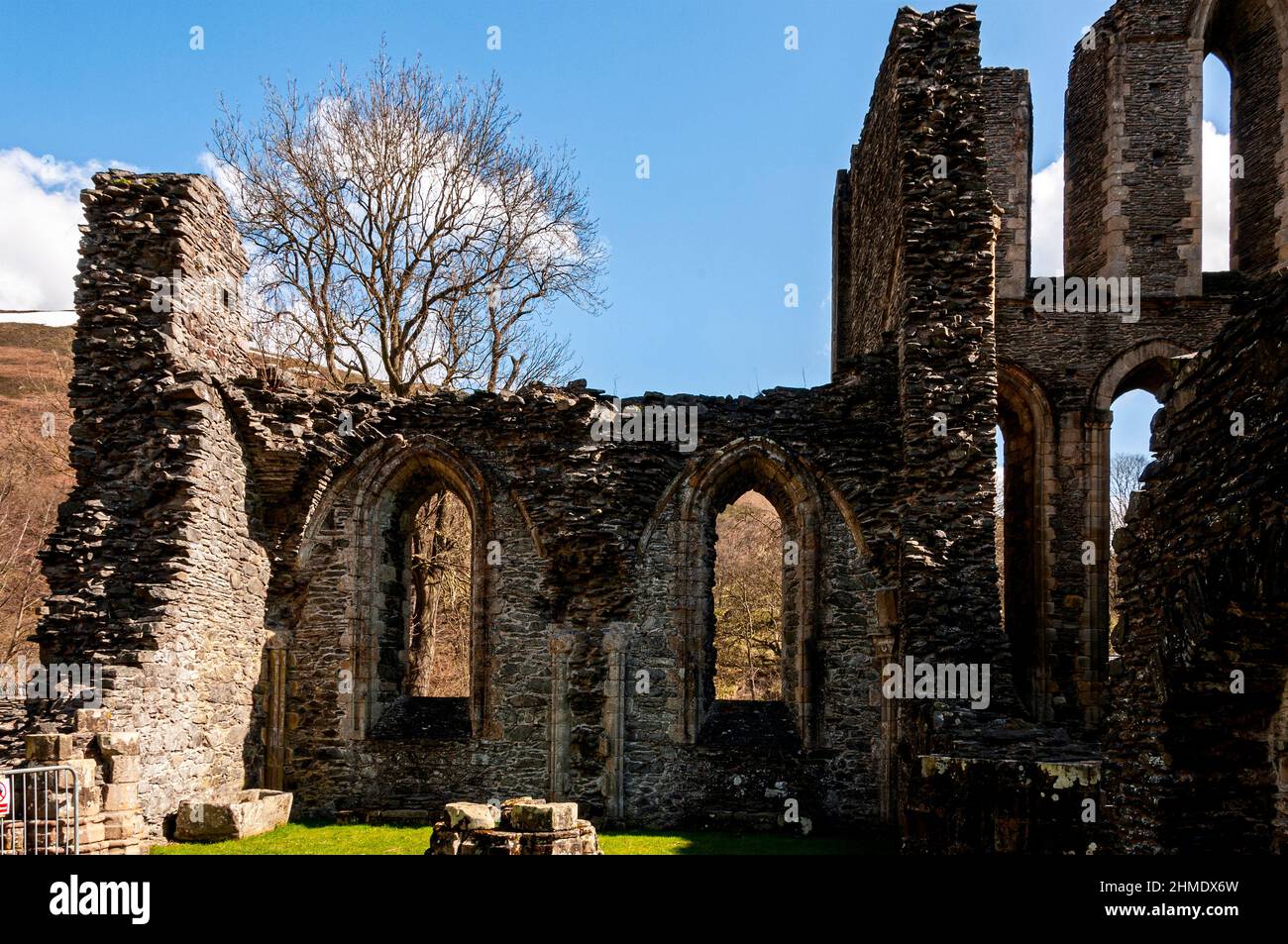 The remains of two chapels and the eastern windows in the church of