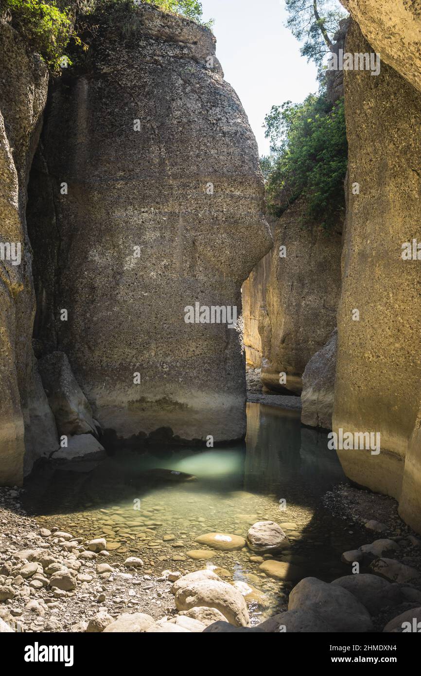 View of a hidden cove located in Koprulu Canyon National Park. Antalya, Manavgat, Turkey. Stock Photo