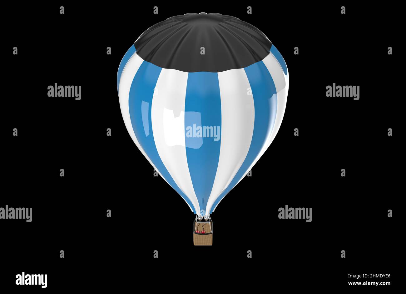 Hot air balloon isolated on white background 3d image illustration ...