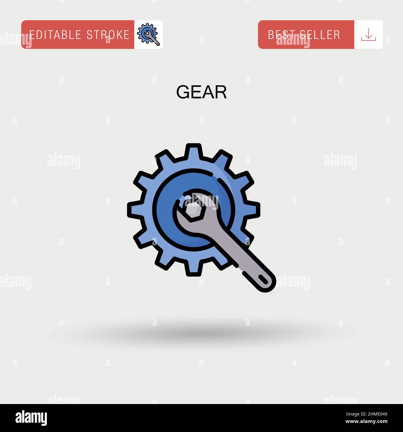 Gear Simple vector icon Stock Vector Image & Art - Alamy