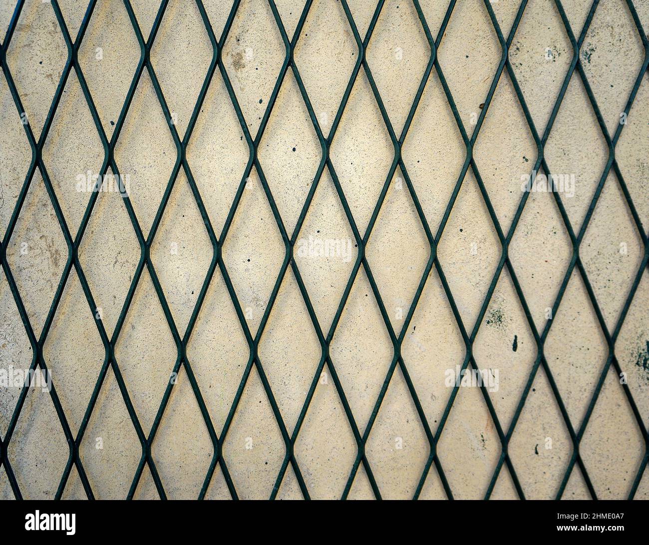 Green mesh, rhombus grid background Stock Photo
