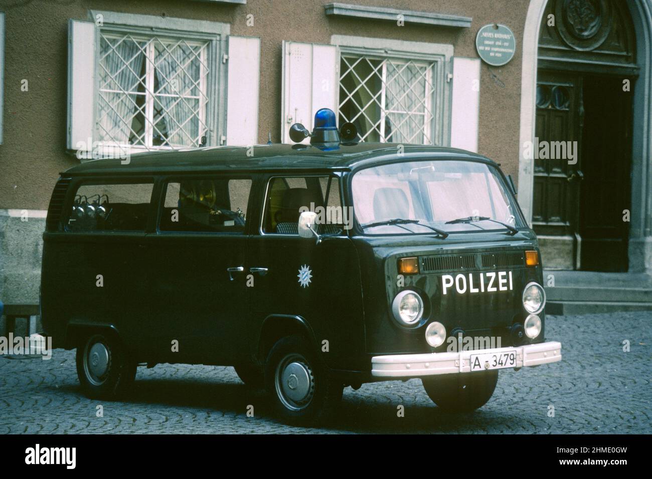 Volkswagen police van in 1981, Lindau, Bavaria, Germany Stock Photo