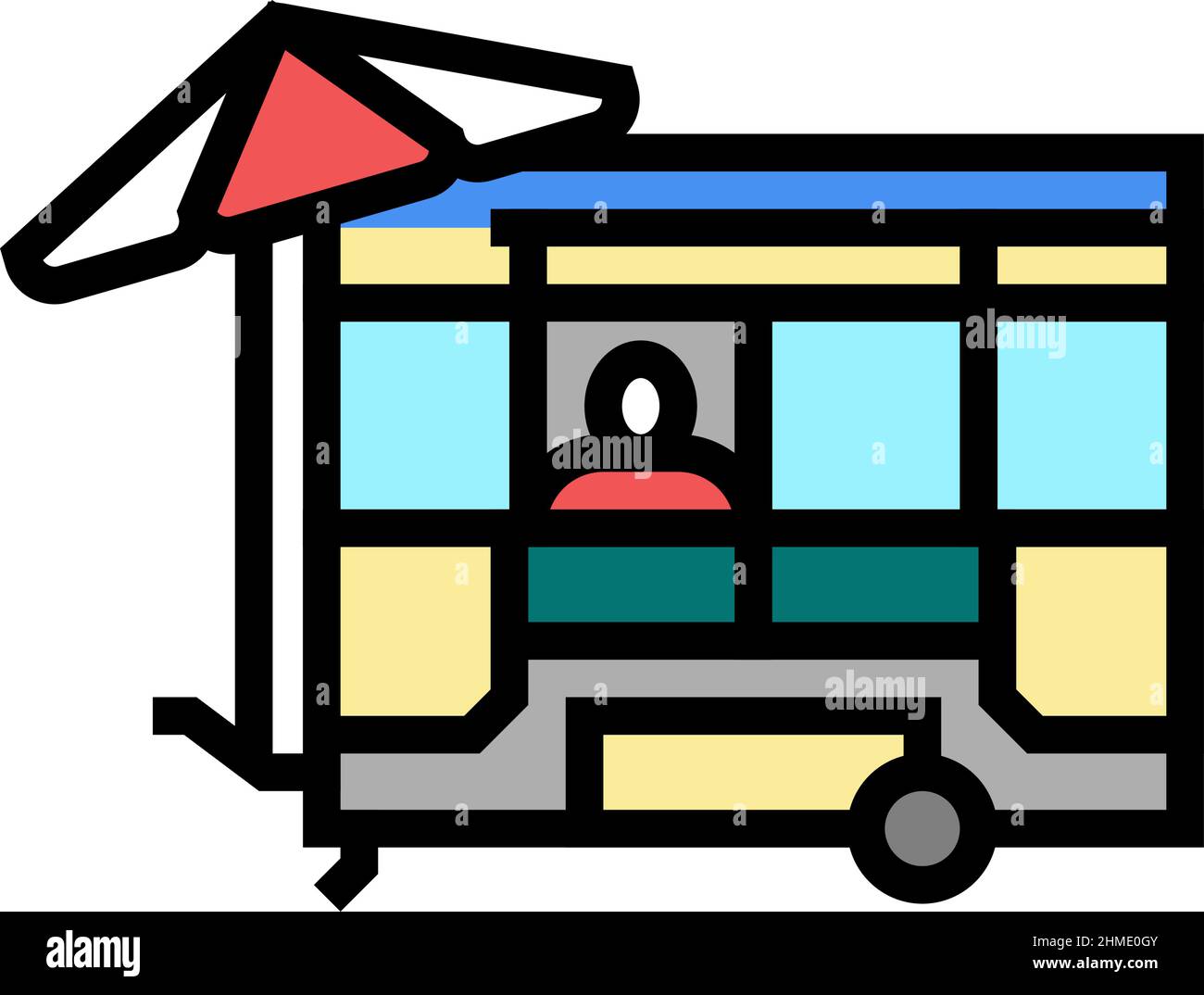 food cart color icon vector illustration Stock Vector