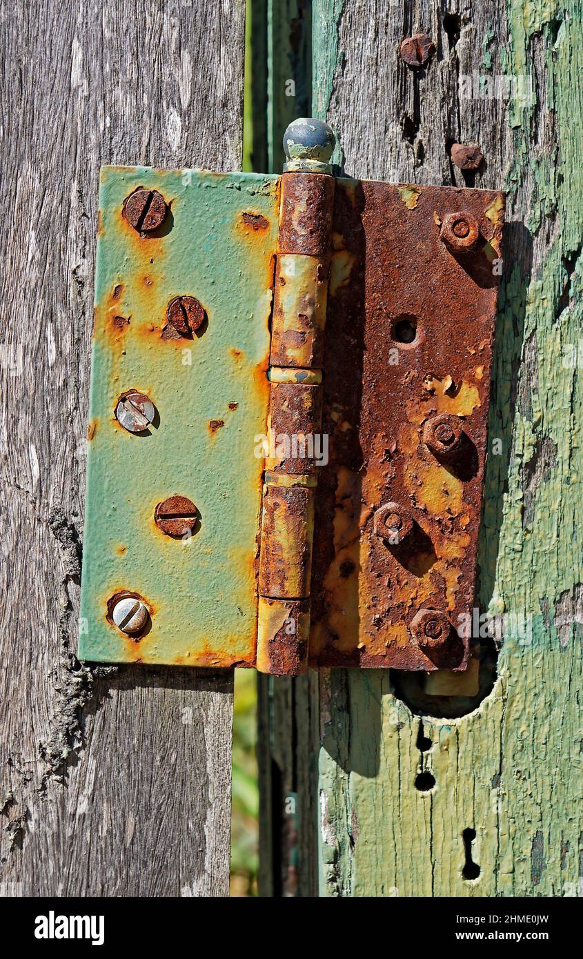 Rusty gate hinge, gate detail Stock Photo Alamy