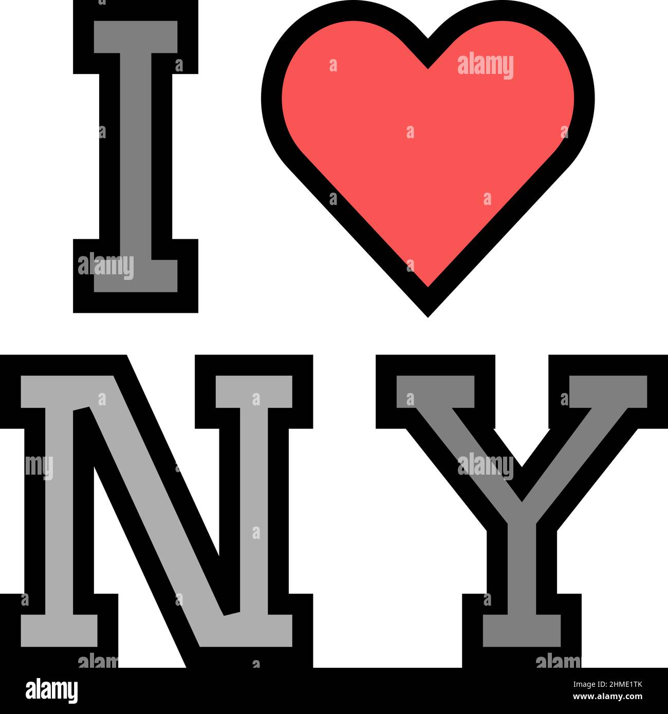 I love new york color icon vector illustration Stock Vector