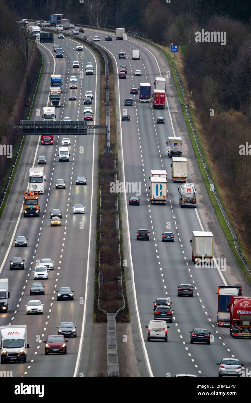 Autobahn A1, bei Gevelsberg, Blick Richtung Südwesten, normal ...