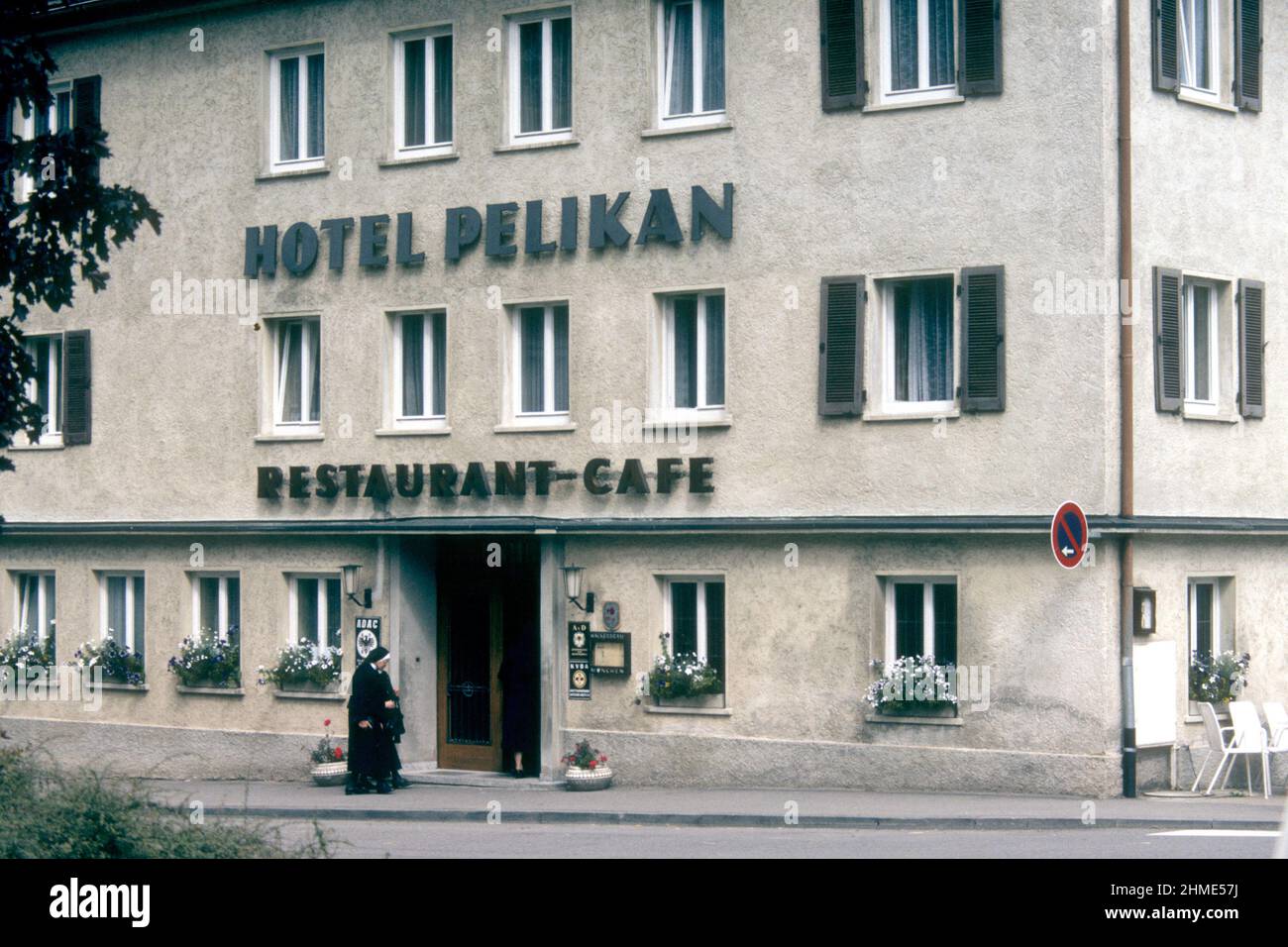 Hotel Pelikan in 1981, Fridingen, Baden-Württemberg, Germany Stock Photo